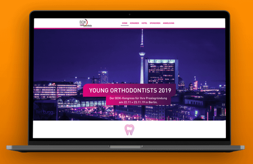 Website-Gestaltung "YOUNG ORTHO­DONTISTS" im Responsive Design