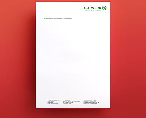 Briefpapier mit Logodesign - Fa. Gutwerk