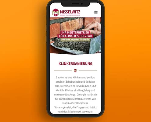 Webseiten-Gestaltung für "Misselwitz" Klinker und Holzbau