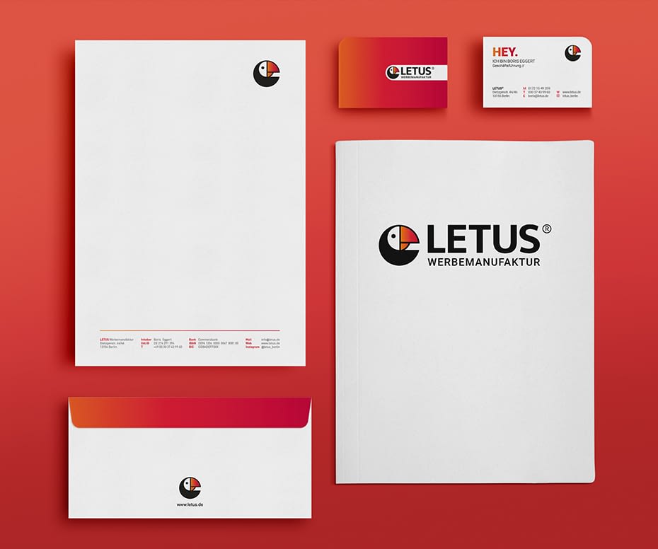 Druckprodukte im Corporate Design von LETUS