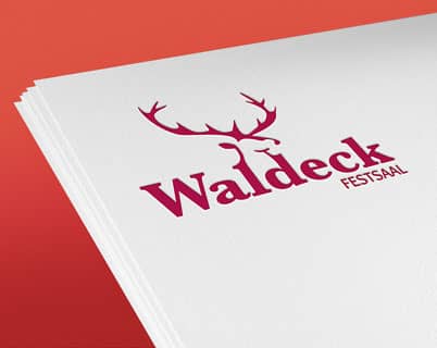 Logodesign auf Papierbogen - Waldeck-Festsaal