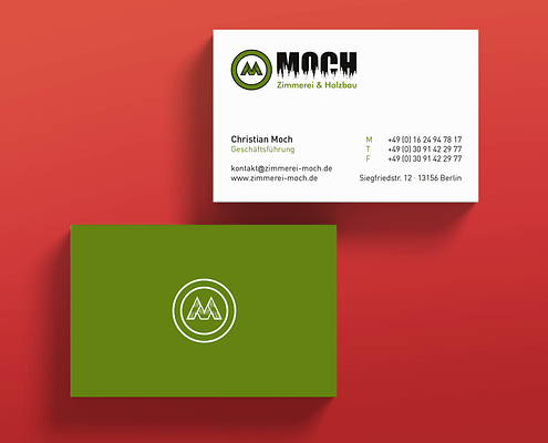 Visitenkarten-Design & Logodesign Zimmerei Moch