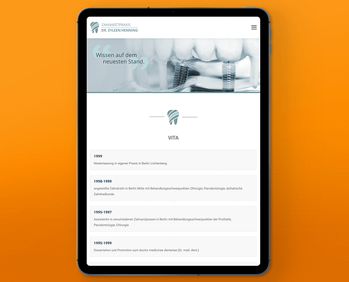Design einer Responsive-Webseite für "Dr. Henning"