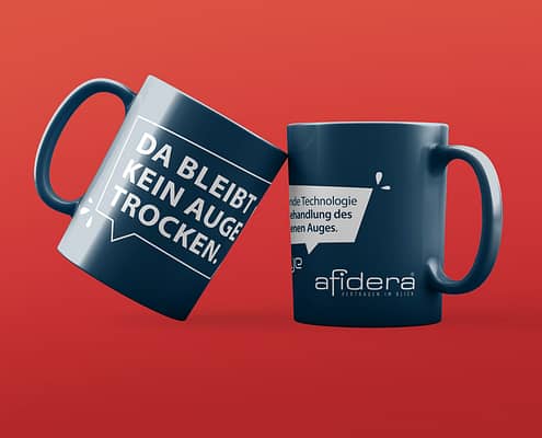 Gestaltung Kaffeetasse für Afidera als Werbeartikel
